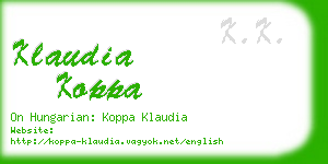 klaudia koppa business card